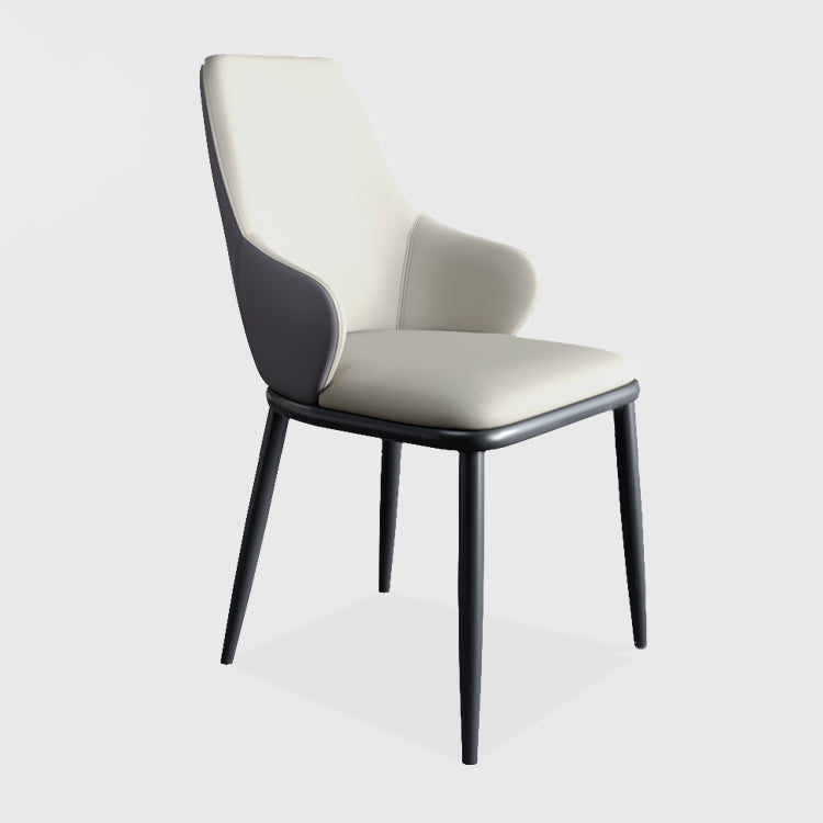 Minimalist Style Leather Dining Chairs Solid Back Upholstered Side Chair for Home Clearhalo ' kitchen&dining_furn' 'Dining Chairs' 'Dining Tables & Seating' 'dining_chair' 'furn' 'furn_dining_chair' 'Furniture' 'furniture_dining_chair' 'Kitchen & Dining Furniture' 'kitchen' 3755687