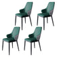 Minimalist Style Leather Dining Chairs Solid Back Upholstered Side Chair for Home Blackish Green 4 Piece Set Clearhalo ' kitchen&dining_furn' 'Dining Chairs' 'Dining Tables & Seating' 'dining_chair' 'furn' 'furn_dining_chair' 'Furniture' 'furniture_dining_chair' 'Kitchen & Dining Furniture' 'kitchen' 3755695