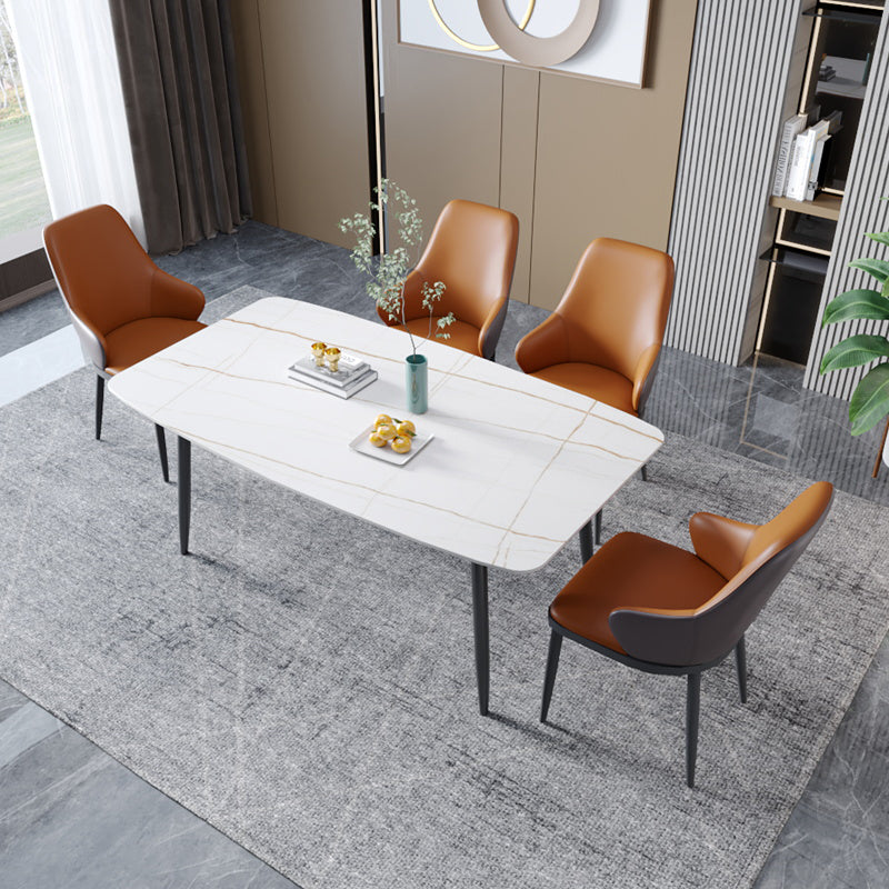 Minimalist Style Leather Dining Chairs Solid Back Upholstered Side Chair for Home Clearhalo ' kitchen&dining_furn' 'Dining Chairs' 'Dining Tables & Seating' 'dining_chair' 'furn' 'furn_dining_chair' 'Furniture' 'furniture_dining_chair' 'Kitchen & Dining Furniture' 'kitchen' 3755704