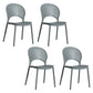 Scandinavian Plastic Armless Dining Chairs Indoor Stackable Side Chairs Grey 4 Piece Set Clearhalo ' kitchen&dining_furn' 'Dining Chairs' 'Dining Tables & Seating' 'dining_chair' 'furn' 'furn_dining_chair' 'Furniture' 'furniture_dining_chair' 'Kitchen & Dining Furniture' 'kitchen' 3755715
