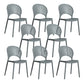 Scandinavian Plastic Armless Dining Chairs Indoor Stackable Side Chairs Grey 8 Piece Set Clearhalo ' kitchen&dining_furn' 'Dining Chairs' 'Dining Tables & Seating' 'dining_chair' 'furn' 'furn_dining_chair' 'Furniture' 'furniture_dining_chair' 'Kitchen & Dining Furniture' 'kitchen' 3755716