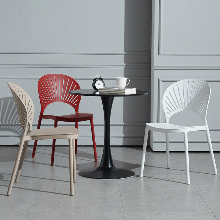 Scandinavian Plastic Armless Dining Chairs Indoor Stackable Side Chairs Clearhalo ' kitchen&dining_furn' 'Dining Chairs' 'Dining Tables & Seating' 'dining_chair' 'furn' 'furn_dining_chair' 'Furniture' 'furniture_dining_chair' 'Kitchen & Dining Furniture' 'kitchen' 3755719