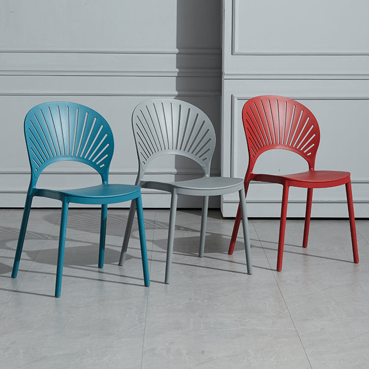 Scandinavian Plastic Armless Dining Chairs Indoor Stackable Side Chairs Clearhalo ' kitchen&dining_furn' 'Dining Chairs' 'Dining Tables & Seating' 'dining_chair' 'furn' 'furn_dining_chair' 'Furniture' 'furniture_dining_chair' 'Kitchen & Dining Furniture' 'kitchen' 3755721
