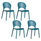 Scandinavian Plastic Armless Dining Chairs Indoor Stackable Side Chairs Peacock Blue 4 Piece Set Clearhalo ' kitchen&dining_furn' 'Dining Chairs' 'Dining Tables & Seating' 'dining_chair' 'furn' 'furn_dining_chair' 'Furniture' 'furniture_dining_chair' 'Kitchen & Dining Furniture' 'kitchen' 3755722