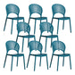 Scandinavian Plastic Armless Dining Chairs Indoor Stackable Side Chairs Peacock Blue 8 Piece Set Clearhalo ' kitchen&dining_furn' 'Dining Chairs' 'Dining Tables & Seating' 'dining_chair' 'furn' 'furn_dining_chair' 'Furniture' 'furniture_dining_chair' 'Kitchen & Dining Furniture' 'kitchen' 3755724