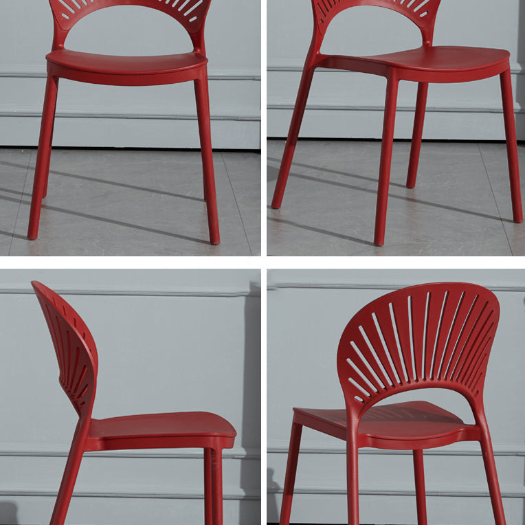 Scandinavian Plastic Armless Dining Chairs Indoor Stackable Side Chairs Clearhalo ' kitchen&dining_furn' 'Dining Chairs' 'Dining Tables & Seating' 'dining_chair' 'furn' 'furn_dining_chair' 'Furniture' 'furniture_dining_chair' 'Kitchen & Dining Furniture' 'kitchen' 3755725