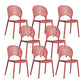 Scandinavian Plastic Armless Dining Chairs Indoor Stackable Side Chairs Watermelon Red 8 Piece Set Clearhalo ' kitchen&dining_furn' 'Dining Chairs' 'Dining Tables & Seating' 'dining_chair' 'furn' 'furn_dining_chair' 'Furniture' 'furniture_dining_chair' 'Kitchen & Dining Furniture' 'kitchen' 3755728