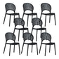 Scandinavian Plastic Armless Dining Chairs Indoor Stackable Side Chairs Black 8 Piece Set Clearhalo ' kitchen&dining_furn' 'Dining Chairs' 'Dining Tables & Seating' 'dining_chair' 'furn' 'furn_dining_chair' 'Furniture' 'furniture_dining_chair' 'Kitchen & Dining Furniture' 'kitchen' 3755732