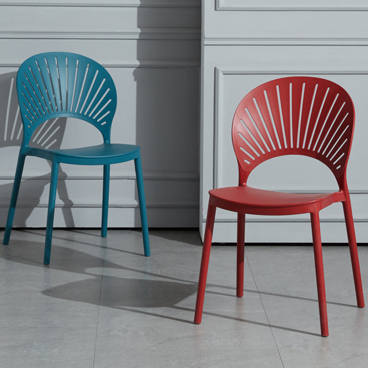 Scandinavian Plastic Armless Dining Chairs Indoor Stackable Side Chairs Clearhalo ' kitchen&dining_furn' 'Dining Chairs' 'Dining Tables & Seating' 'dining_chair' 'furn' 'furn_dining_chair' 'Furniture' 'furniture_dining_chair' 'Kitchen & Dining Furniture' 'kitchen' 3755736