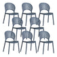 Scandinavian Plastic Armless Dining Chairs Indoor Stackable Side Chairs Gray Blue 8 Piece Set Clearhalo ' kitchen&dining_furn' 'Dining Chairs' 'Dining Tables & Seating' 'dining_chair' 'furn' 'furn_dining_chair' 'Furniture' 'furniture_dining_chair' 'Kitchen & Dining Furniture' 'kitchen' 3755737
