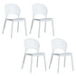 Scandinavian Plastic Armless Dining Chairs Indoor Stackable Side Chairs White 4 Piece Set Clearhalo ' kitchen&dining_furn' 'Dining Chairs' 'Dining Tables & Seating' 'dining_chair' 'furn' 'furn_dining_chair' 'Furniture' 'furniture_dining_chair' 'Kitchen & Dining Furniture' 'kitchen' 3755738