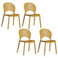 Scandinavian Plastic Armless Dining Chairs Indoor Stackable Side Chairs Yellow 4 Piece Set Clearhalo ' kitchen&dining_furn' 'Dining Chairs' 'Dining Tables & Seating' 'dining_chair' 'furn' 'furn_dining_chair' 'Furniture' 'furniture_dining_chair' 'Kitchen & Dining Furniture' 'kitchen' 3755740
