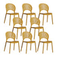 Scandinavian Plastic Armless Dining Chairs Indoor Stackable Side Chairs Yellow 8 Piece Set Clearhalo ' kitchen&dining_furn' 'Dining Chairs' 'Dining Tables & Seating' 'dining_chair' 'furn' 'furn_dining_chair' 'Furniture' 'furniture_dining_chair' 'Kitchen & Dining Furniture' 'kitchen' 3755741
