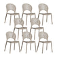 Scandinavian Plastic Armless Dining Chairs Indoor Stackable Side Chairs Camel 8 Piece Set Clearhalo ' kitchen&dining_furn' 'Dining Chairs' 'Dining Tables & Seating' 'dining_chair' 'furn' 'furn_dining_chair' 'Furniture' 'furniture_dining_chair' 'Kitchen & Dining Furniture' 'kitchen' 3755745