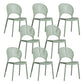 Scandinavian Plastic Armless Dining Chairs Indoor Stackable Side Chairs Lemon Green 8 Piece Set Clearhalo ' kitchen&dining_furn' 'Dining Chairs' 'Dining Tables & Seating' 'dining_chair' 'furn' 'furn_dining_chair' 'Furniture' 'furniture_dining_chair' 'Kitchen & Dining Furniture' 'kitchen' 3755747