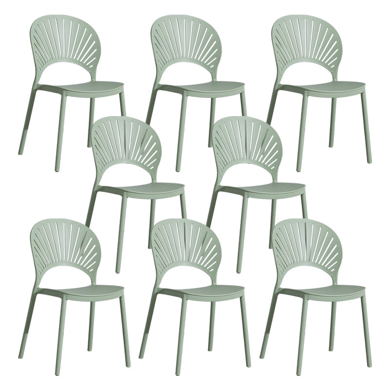 Scandinavian Plastic Armless Dining Chairs Indoor Stackable Side Chairs Lemon Green 8 Piece Set Clearhalo ' kitchen&dining_furn' 'Dining Chairs' 'Dining Tables & Seating' 'dining_chair' 'furn' 'furn_dining_chair' 'Furniture' 'furniture_dining_chair' 'Kitchen & Dining Furniture' 'kitchen' 3755747