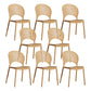 Scandinavian Plastic Armless Dining Chairs Indoor Stackable Side Chairs Beige 8 Piece Set Clearhalo ' kitchen&dining_furn' 'Dining Chairs' 'Dining Tables & Seating' 'dining_chair' 'furn' 'furn_dining_chair' 'Furniture' 'furniture_dining_chair' 'Kitchen & Dining Furniture' 'kitchen' 3755749