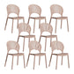 Scandinavian Plastic Armless Dining Chairs Indoor Stackable Side Chairs Nude Pink 8 Piece Set Clearhalo ' kitchen&dining_furn' 'Dining Chairs' 'Dining Tables & Seating' 'dining_chair' 'furn' 'furn_dining_chair' 'Furniture' 'furniture_dining_chair' 'Kitchen & Dining Furniture' 'kitchen' 3755751