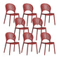 Scandinavian Plastic Armless Dining Chairs Indoor Stackable Side Chairs Burgundy 8 Piece Set Clearhalo ' kitchen&dining_furn' 'Dining Chairs' 'Dining Tables & Seating' 'dining_chair' 'furn' 'furn_dining_chair' 'Furniture' 'furniture_dining_chair' 'Kitchen & Dining Furniture' 'kitchen' 3755753