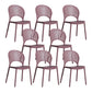 Scandinavian Plastic Armless Dining Chairs Indoor Stackable Side Chairs Purple 8 Piece Set Clearhalo ' kitchen&dining_furn' 'Dining Chairs' 'Dining Tables & Seating' 'dining_chair' 'furn' 'furn_dining_chair' 'Furniture' 'furniture_dining_chair' 'Kitchen & Dining Furniture' 'kitchen' 3755755