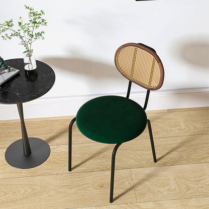 Contemporary Metal Dining Room Chairs Upholstered Armless Chair for Home Use Green 1 Piece Clearhalo ' kitchen&dining_furn' 'Dining Chairs' 'Dining Tables & Seating' 'dining_chair' 'furn' 'furn_dining_chair' 'Furniture' 'furniture_dining_chair' 'Kitchen & Dining Furniture' 'kitchen' 3755757