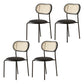 Contemporary Metal Dining Room Chairs Upholstered Armless Chair for Home Use Black 4 Piece Set Clearhalo ' kitchen&dining_furn' 'Dining Chairs' 'Dining Tables & Seating' 'dining_chair' 'furn' 'furn_dining_chair' 'Furniture' 'furniture_dining_chair' 'Kitchen & Dining Furniture' 'kitchen' 3755774