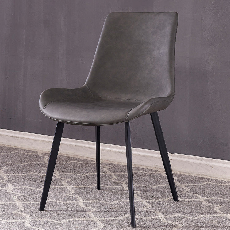 Industrial Style Leather Dining Chairs Solid Back Armless Side Chairs for Home Use Grey 1 Piece Clearhalo ' kitchen&dining_furn' 'Dining Chairs' 'Dining Tables & Seating' 'dining_chair' 'furn' 'furn_dining_chair' 'Furniture' 'furniture_dining_chair' 'Kitchen & Dining Furniture' 'kitchen' 3755784