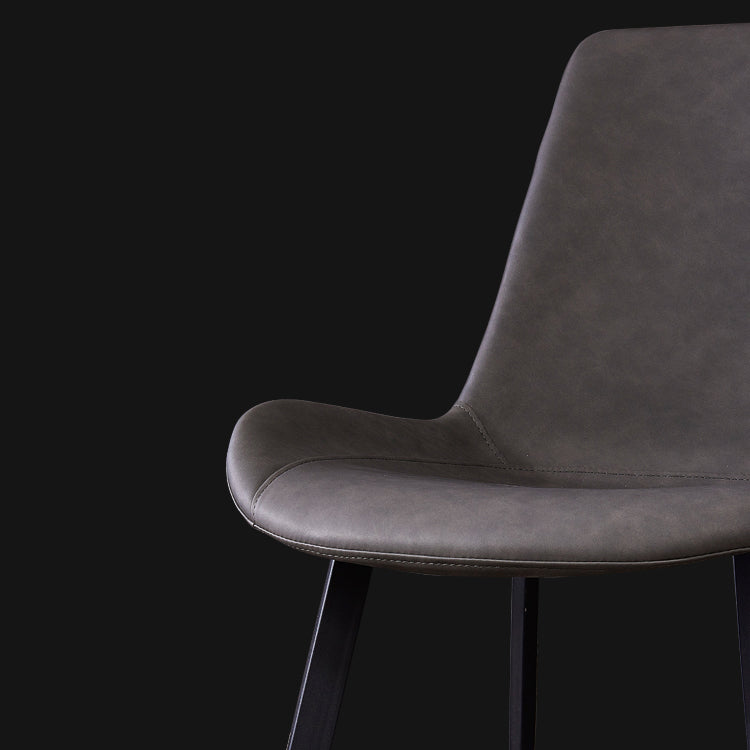 Industrial Style Leather Dining Chairs Solid Back Armless Side Chairs for Home Use Clearhalo ' kitchen&dining_furn' 'Dining Chairs' 'Dining Tables & Seating' 'dining_chair' 'furn' 'furn_dining_chair' 'Furniture' 'furniture_dining_chair' 'Kitchen & Dining Furniture' 'kitchen' 3755785