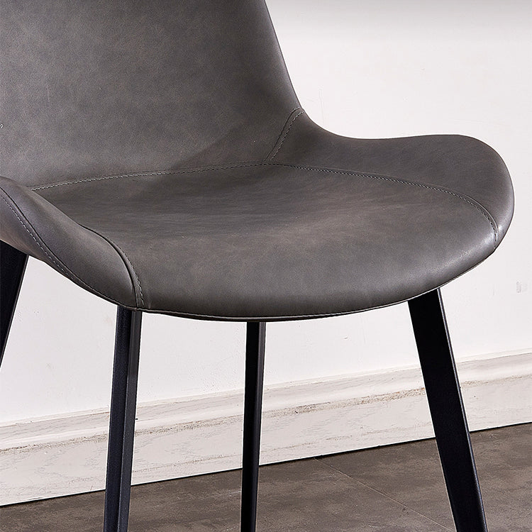 Industrial Style Leather Dining Chairs Solid Back Armless Side Chairs for Home Use Clearhalo ' kitchen&dining_furn' 'Dining Chairs' 'Dining Tables & Seating' 'dining_chair' 'furn' 'furn_dining_chair' 'Furniture' 'furniture_dining_chair' 'Kitchen & Dining Furniture' 'kitchen' 3755791