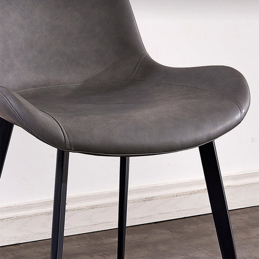 Industrial Style Leather Dining Chairs Solid Back Armless Side Chairs for Home Use Clearhalo ' kitchen&dining_furn' 'Dining Chairs' 'Dining Tables & Seating' 'dining_chair' 'furn' 'furn_dining_chair' 'Furniture' 'furniture_dining_chair' 'Kitchen & Dining Furniture' 'kitchen' 3755791