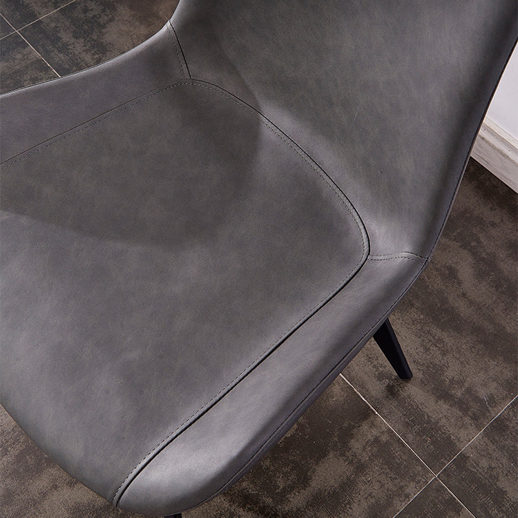 Industrial Style Leather Dining Chairs Solid Back Armless Side Chairs for Home Use Clearhalo ' kitchen&dining_furn' 'Dining Chairs' 'Dining Tables & Seating' 'dining_chair' 'furn' 'furn_dining_chair' 'Furniture' 'furniture_dining_chair' 'Kitchen & Dining Furniture' 'kitchen' 3755792