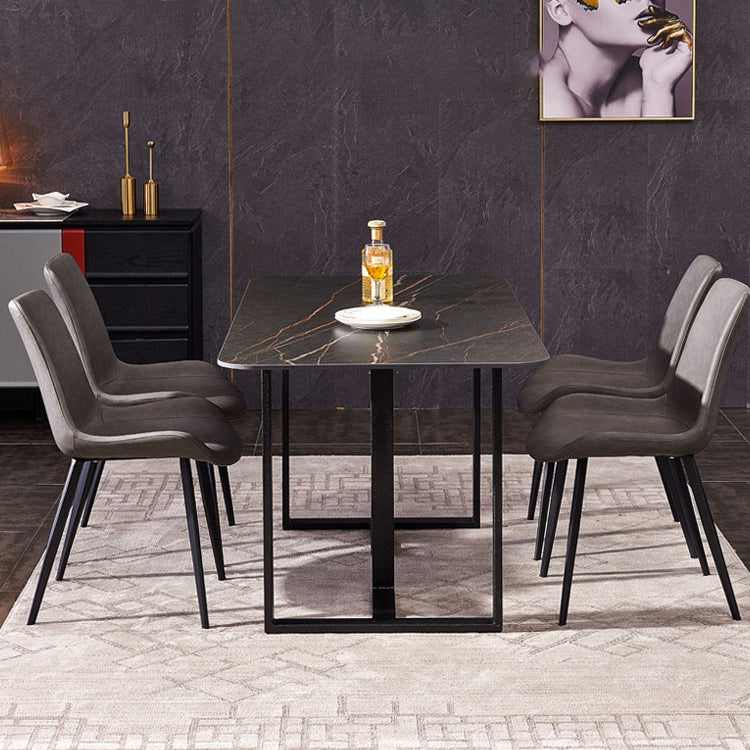 Industrial Style Leather Dining Chairs Solid Back Armless Side Chairs for Home Use Clearhalo ' kitchen&dining_furn' 'Dining Chairs' 'Dining Tables & Seating' 'dining_chair' 'furn' 'furn_dining_chair' 'Furniture' 'furniture_dining_chair' 'Kitchen & Dining Furniture' 'kitchen' 3755794