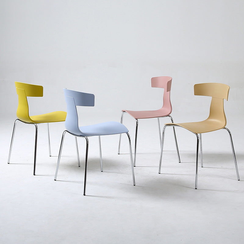 Contemporary Style Metal Chair Set Slat Back Side Kitchen Dining Chair Clearhalo ' kitchen&dining_furn' 'Dining Chairs' 'Dining Tables & Seating' 'dining_chair' 'furn' 'furn_dining_chair' 'Furniture' 'furniture_dining_chair' 'Kitchen & Dining Furniture' 'kitchen' 3755795