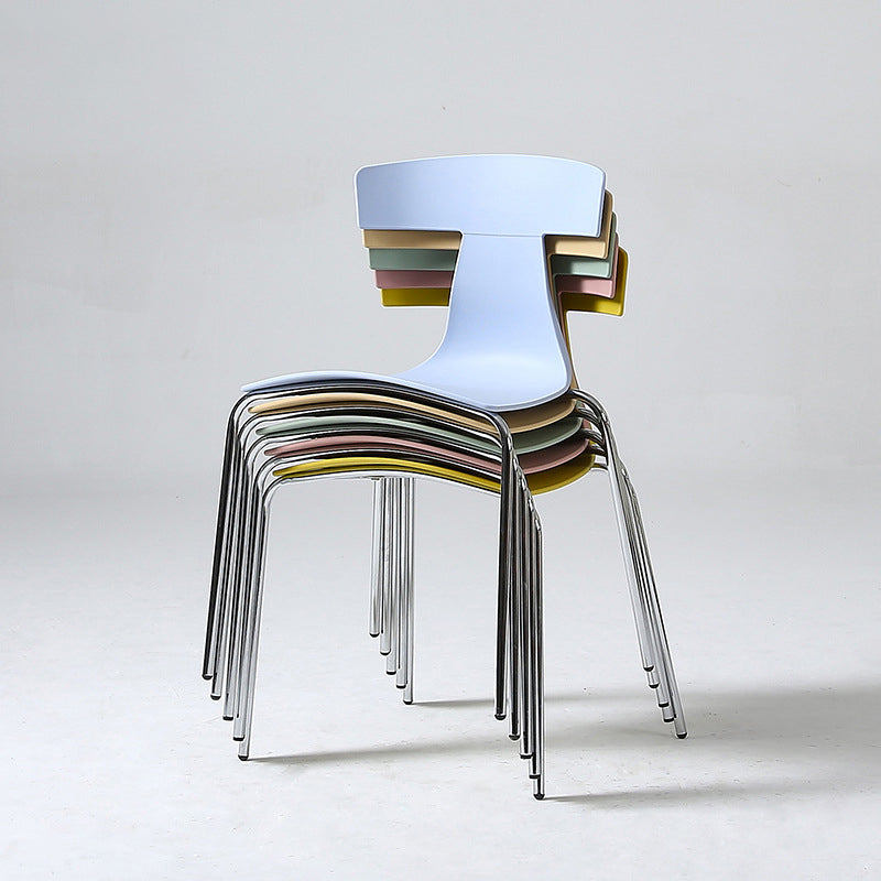 Contemporary Style Metal Chair Set Slat Back Side Kitchen Dining Chair Clearhalo ' kitchen&dining_furn' 'Dining Chairs' 'Dining Tables & Seating' 'dining_chair' 'furn' 'furn_dining_chair' 'Furniture' 'furniture_dining_chair' 'Kitchen & Dining Furniture' 'kitchen' 3755798