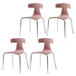Contemporary Style Metal Chair Set Slat Back Side Kitchen Dining Chair Pink 4 Piece Set Clearhalo ' kitchen&dining_furn' 'Dining Chairs' 'Dining Tables & Seating' 'dining_chair' 'furn' 'furn_dining_chair' 'Furniture' 'furniture_dining_chair' 'Kitchen & Dining Furniture' 'kitchen' 3755800
