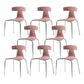 Contemporary Style Metal Chair Set Slat Back Side Kitchen Dining Chair Pink 8 Piece Set Clearhalo ' kitchen&dining_furn' 'Dining Chairs' 'Dining Tables & Seating' 'dining_chair' 'furn' 'furn_dining_chair' 'Furniture' 'furniture_dining_chair' 'Kitchen & Dining Furniture' 'kitchen' 3755802