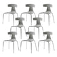 Contemporary Style Metal Chair Set Slat Back Side Kitchen Dining Chair Light Gray 8 Piece Set Clearhalo ' kitchen&dining_furn' 'Dining Chairs' 'Dining Tables & Seating' 'dining_chair' 'furn' 'furn_dining_chair' 'Furniture' 'furniture_dining_chair' 'Kitchen & Dining Furniture' 'kitchen' 3755806