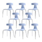 Contemporary Style Metal Chair Set Slat Back Side Kitchen Dining Chair Light Blue 8 Piece Set Clearhalo ' kitchen&dining_furn' 'Dining Chairs' 'Dining Tables & Seating' 'dining_chair' 'furn' 'furn_dining_chair' 'Furniture' 'furniture_dining_chair' 'Kitchen & Dining Furniture' 'kitchen' 3755809