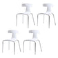Contemporary Style Metal Chair Set Slat Back Side Kitchen Dining Chair White 4 Piece Set Clearhalo ' kitchen&dining_furn' 'Dining Chairs' 'Dining Tables & Seating' 'dining_chair' 'furn' 'furn_dining_chair' 'Furniture' 'furniture_dining_chair' 'Kitchen & Dining Furniture' 'kitchen' 3755819
