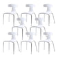 Contemporary Style Metal Chair Set Slat Back Side Kitchen Dining Chair White 8 Piece Set Clearhalo ' kitchen&dining_furn' 'Dining Chairs' 'Dining Tables & Seating' 'dining_chair' 'furn' 'furn_dining_chair' 'Furniture' 'furniture_dining_chair' 'Kitchen & Dining Furniture' 'kitchen' 3755820