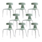 Contemporary Style Metal Chair Set Slat Back Side Kitchen Dining Chair Light Green 8 Piece Set Clearhalo ' kitchen&dining_furn' 'Dining Chairs' 'Dining Tables & Seating' 'dining_chair' 'furn' 'furn_dining_chair' 'Furniture' 'furniture_dining_chair' 'Kitchen & Dining Furniture' 'kitchen' 3755822