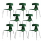 Contemporary Style Metal Chair Set Slat Back Side Kitchen Dining Chair Dark Green 8 Piece Set Clearhalo ' kitchen&dining_furn' 'Dining Chairs' 'Dining Tables & Seating' 'dining_chair' 'furn' 'furn_dining_chair' 'Furniture' 'furniture_dining_chair' 'Kitchen & Dining Furniture' 'kitchen' 3755824