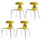 Contemporary Style Metal Chair Set Slat Back Side Kitchen Dining Chair Yellow 4 Piece Set Clearhalo ' kitchen&dining_furn' 'Dining Chairs' 'Dining Tables & Seating' 'dining_chair' 'furn' 'furn_dining_chair' 'Furniture' 'furniture_dining_chair' 'Kitchen & Dining Furniture' 'kitchen' 3755825