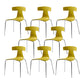 Contemporary Style Metal Chair Set Slat Back Side Kitchen Dining Chair Yellow 8 Piece Set Clearhalo ' kitchen&dining_furn' 'Dining Chairs' 'Dining Tables & Seating' 'dining_chair' 'furn' 'furn_dining_chair' 'Furniture' 'furniture_dining_chair' 'Kitchen & Dining Furniture' 'kitchen' 3755826