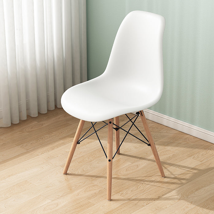 Contemporary Indoor-Outdoor Plastic Side Chair Dining Room Armless Solid Back Chair White 1 Piece Clearhalo ' kitchen&dining_furn' 'Dining Chairs' 'Dining Tables & Seating' 'dining_chair' 'Furniture' 'furniture_dining_chair' 'Kitchen & Dining Furniture' 'kitchen' 3755830