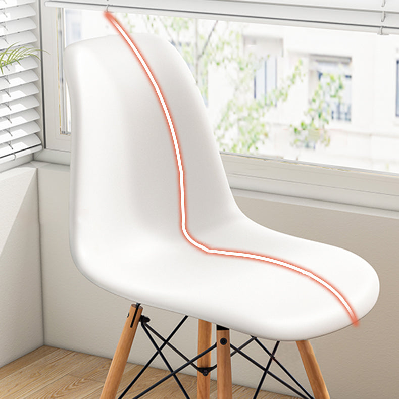 Contemporary Indoor-Outdoor Plastic Side Chair Dining Room Armless Solid Back Chair Clearhalo ' kitchen&dining_furn' 'Dining Chairs' 'Dining Tables & Seating' 'dining_chair' 'Furniture' 'furniture_dining_chair' 'Kitchen & Dining Furniture' 'kitchen' 3755832