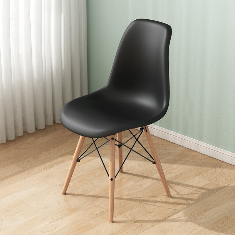 Contemporary Indoor-Outdoor Plastic Side Chair Dining Room Armless Solid Back Chair Black 1 Piece Clearhalo ' kitchen&dining_furn' 'Dining Chairs' 'Dining Tables & Seating' 'dining_chair' 'Furniture' 'furniture_dining_chair' 'Kitchen & Dining Furniture' 'kitchen' 3755839