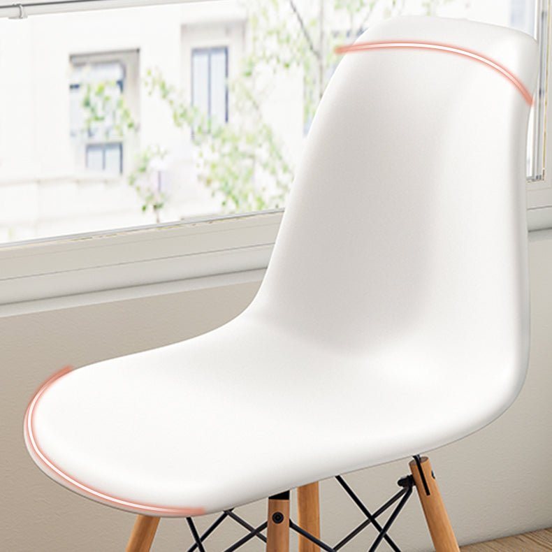 Contemporary Indoor-Outdoor Plastic Side Chair Dining Room Armless Solid Back Chair Clearhalo ' kitchen&dining_furn' 'Dining Chairs' 'Dining Tables & Seating' 'dining_chair' 'Furniture' 'furniture_dining_chair' 'Kitchen & Dining Furniture' 'kitchen' 3755840