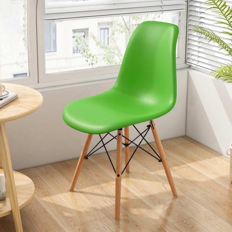 Contemporary Indoor-Outdoor Plastic Side Chair Dining Room Armless Solid Back Chair Light Green 1 Piece Clearhalo ' kitchen&dining_furn' 'Dining Chairs' 'Dining Tables & Seating' 'dining_chair' 'Furniture' 'furniture_dining_chair' 'Kitchen & Dining Furniture' 'kitchen' 3755859