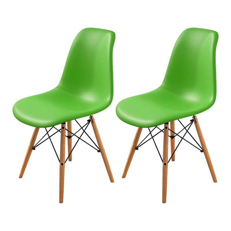 Contemporary Indoor-Outdoor Plastic Side Chair Dining Room Armless Solid Back Chair Light Green Set of 2 Clearhalo ' kitchen&dining_furn' 'Dining Chairs' 'Dining Tables & Seating' 'dining_chair' 'Furniture' 'furniture_dining_chair' 'Kitchen & Dining Furniture' 'kitchen' 3755860